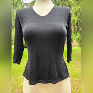Hannah Stretch Black Long Top